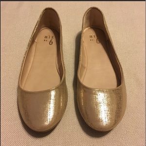 Gold ballet flats